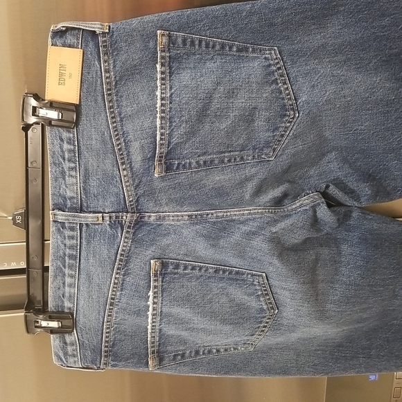 💕EDWIN💕 Cai High Waist Straight Leg Jeans Lumineer 100% Cotton Rigid 32 NWT - Picture 13 of 16